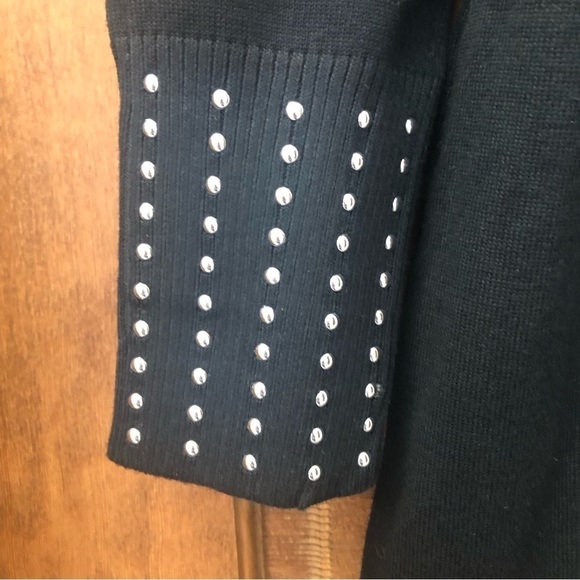 Questions / NWT/ Women's /Metallic Black Turtleneck Sweater Silver Studs/ S - Picture 3 of 12
